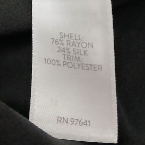 J. Jill Top M Black Velvet Rayon Silk Blend Button Front - Picture 9 of 10